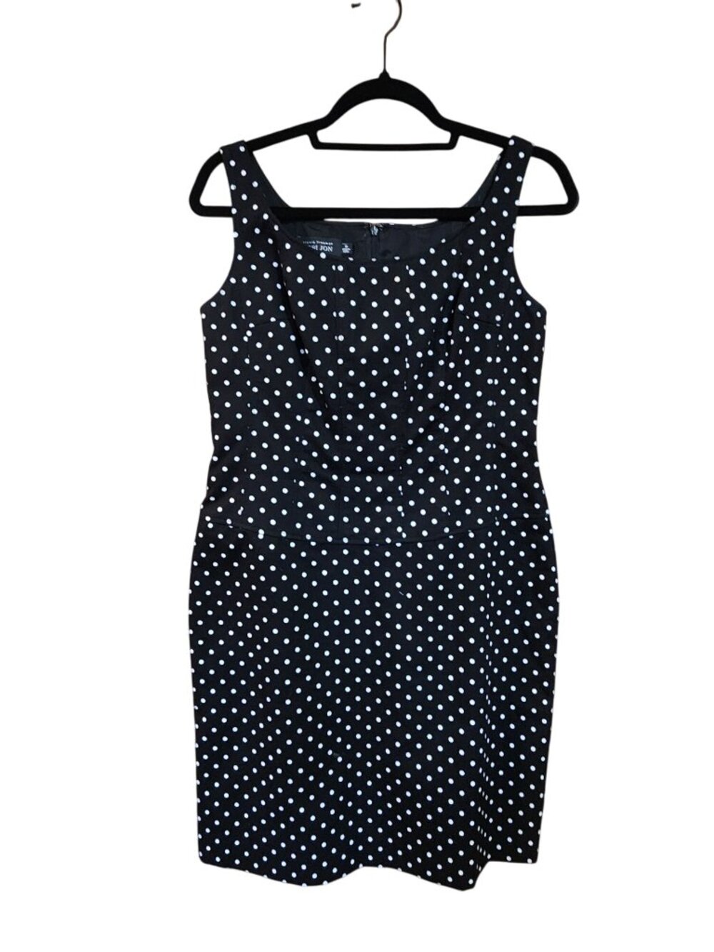 Teri Jon Rickie Freeman Black & White Polka Dot Sleeveless Dress Size 10
